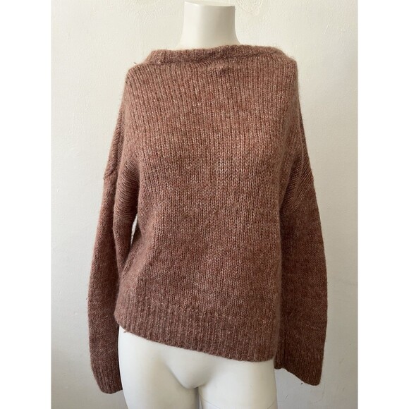 Rachel Zoe Wool Sweater L Pink whimsical rustic feminine Coquette Ethereal Soft - Picture 2 of 7